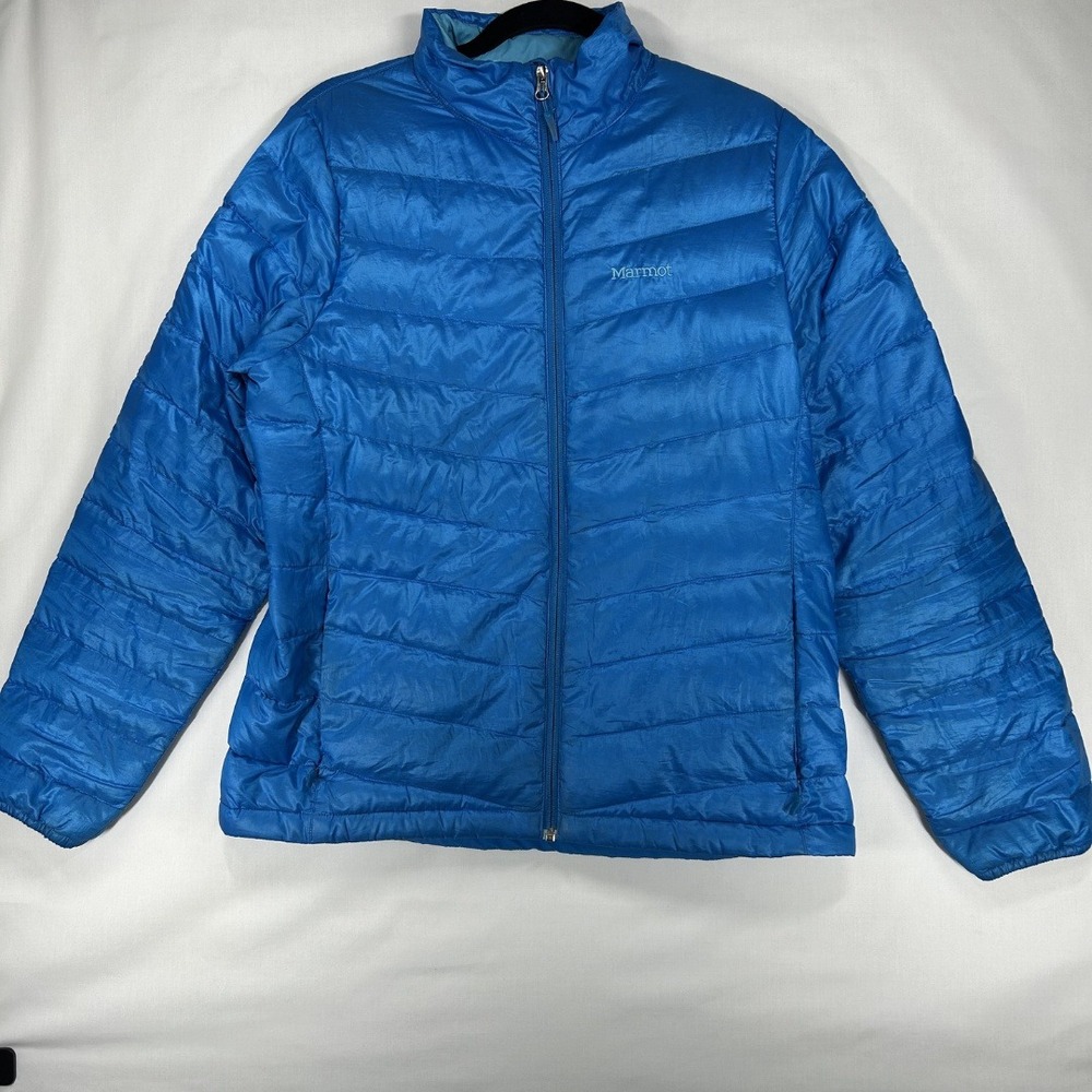 Marmot Preloved Woman'S 800-Fill Down Puffer Jacket Large Teal Blue